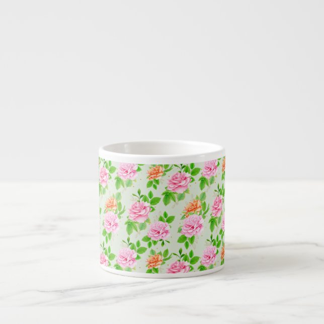 Blumenrosa-Muster-2367 Espressotasse (Vorderseite)