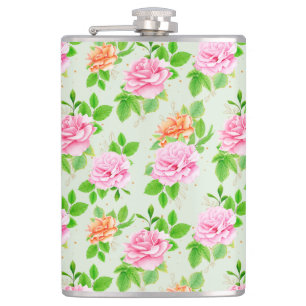 Blumenrosa-Muster-2367 Flachmann