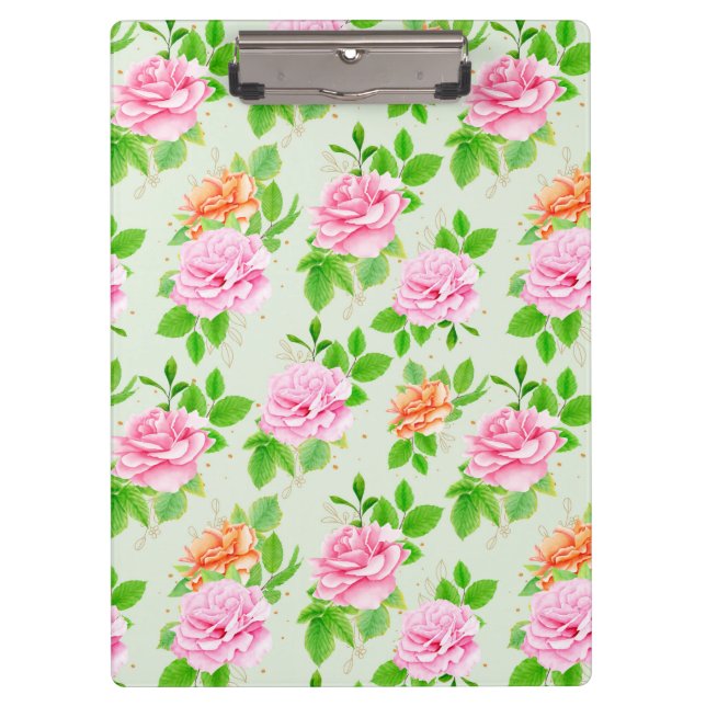 Blumenrosa-Muster-2367 Klemmbrett (Vorderseite)