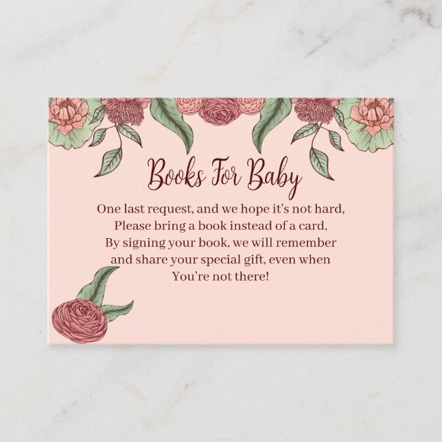 Blumenrosa Pumpkin Baby Duschbücher für Baby Begleitkarte (Vorderseite)