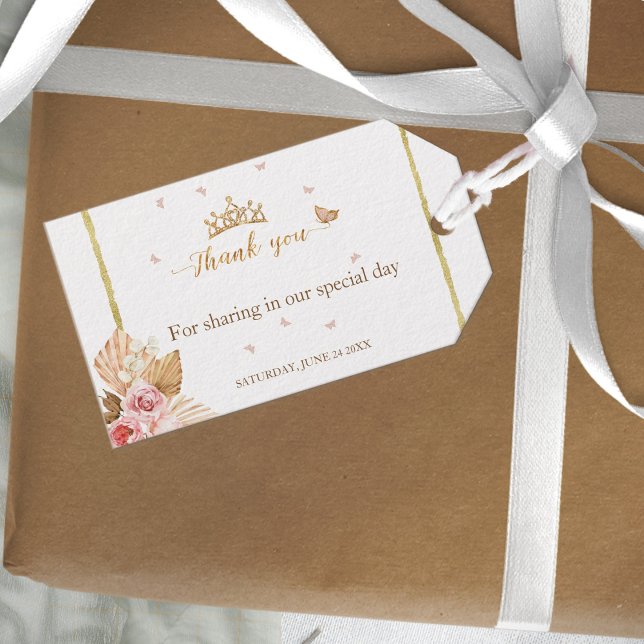 Blumenrosa Rosa Rosa Quinceanera Geschenkanhänger (Von Creator hochgeladen)