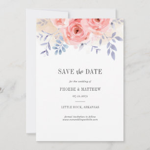 Blumenrosa Rosen Wasserfarben Lilac Folifall Save The Date