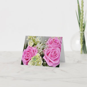Blumenrosa Rosenblüten Leere Notizkarte Karte