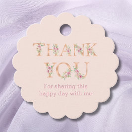 Blumenrosa Roses Brautparty Vielen Dank Geschenkanhänger