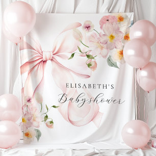 Blumenrosa Schleife Coquette Babyshower-Rückwand Wandteppich