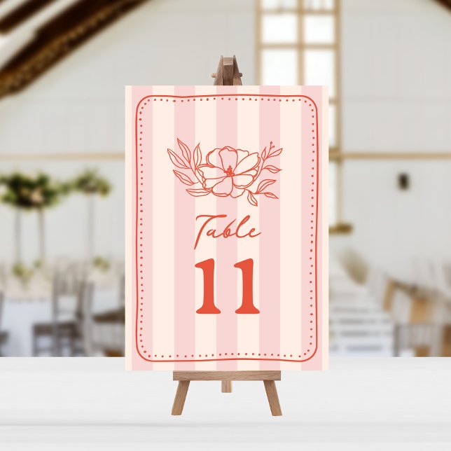 Blumenrosa-Streifenhochzeit Einladung (Von Creator hochgeladen)