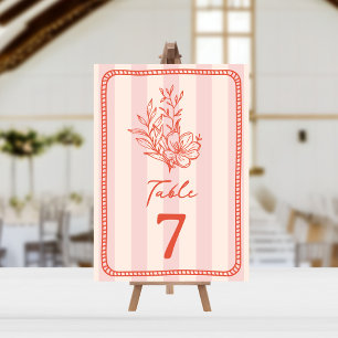 Blumenrosa Stripe Hochzeit Einladung