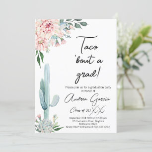 Blumenrosa Taco Bout A Grad, Abschluss Einladung