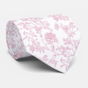 Blumenrosa Toile de Jouy Krawatte