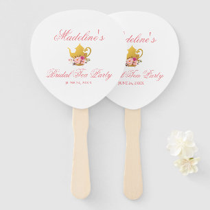 Blumenrosa und goldenes Brautparty Tee Party Fächer