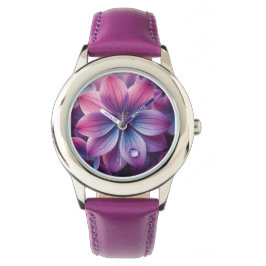 Blumenrosa und Lila Lilac Armbanduhr