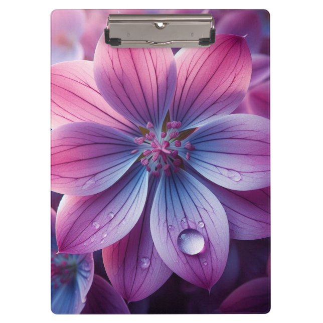 Blumenrosa und Lila Lilac Klemmbrett (Vorderseite)