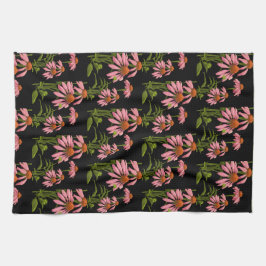 Blumenrosa und schwarz geschirrtuch