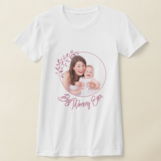 Blumenrosa und Weißes Skript - Muttertag T-Shirt (Ablage )