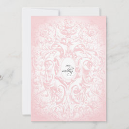 Blumenrosa Vintage Hochzeit Einladung