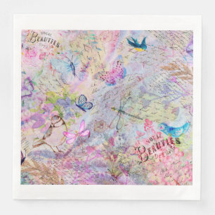 BlumenRosen-GoldDecoupage Serviette