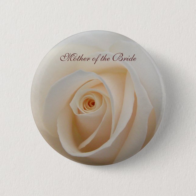 BlumenRosenhochzeitsknopf mit Textschablone Button (Vorderseite)
