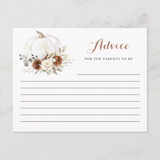 Blumenrost Cream Pumpkin Baby Showcard Begleitkarte (Vorderseite)