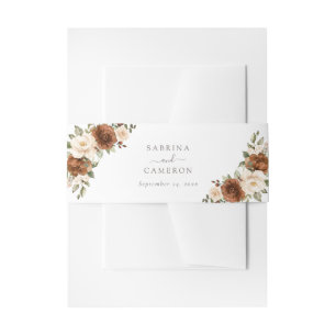 Blumenrost Grüne Peach Elegante Hochzeit Einladungsbanderole