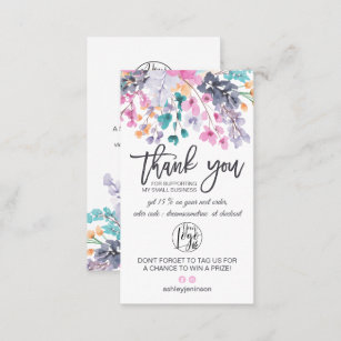 Blumenrost Wasserfarben Logo-Bestellung danke Visitenkarte