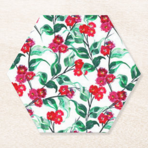 Blumenrot-Blume Muster-56698 Untersetzer