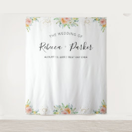 Blumenrot Hochzeitsdekor Foto Hintergrund Wandteppich