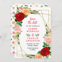 Blumenrot und orangefarbene Rose Hochzeit