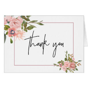 Blumenrot und Rose Gold Hochzeit Vielen Dank