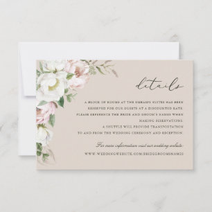 Blumenrot Weiße Peony Grüne Details Beilage Einladung