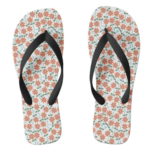 Blumenrote Blume Muster-00000 Flip Flops (Fußbett)