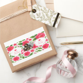 Blumenroter Foto-Aufkleber - Liebe Mama Rechteckiger Aufkleber