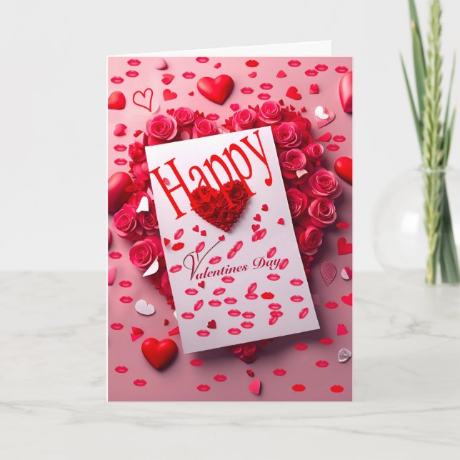 Blumenroter Valentinstag I Liebe You Card Karte (Vorderseite)
