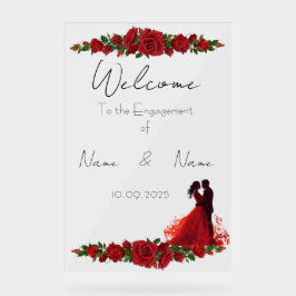 Blumenrotes Acrylzeichen Acrylschild