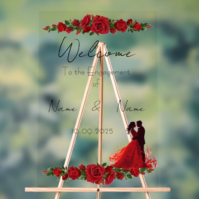 Blumenrotes Acrylzeichen Acrylschild (Neutral)