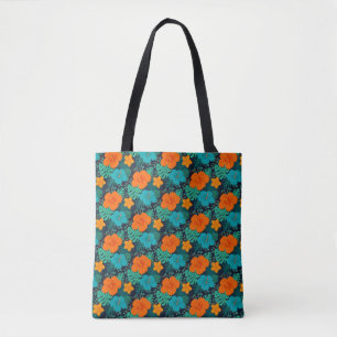 Blumenrotes Blume-Muster mit schwarzem Hintergrund
