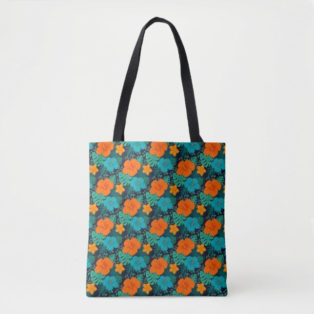 Blumenrotes Blume-Muster mit schwarzem Hintergrund (Vorderseite)