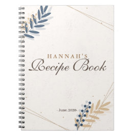 Blumenrustikale Navy Blue Gold Brautparty Rezept Notizblock