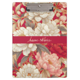 Blumenrustikale Vintage Rot Klemmbrett