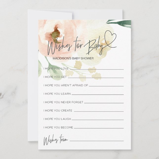 Blumensäckchen für Babyspielkarten Einladung (Vorderseite)