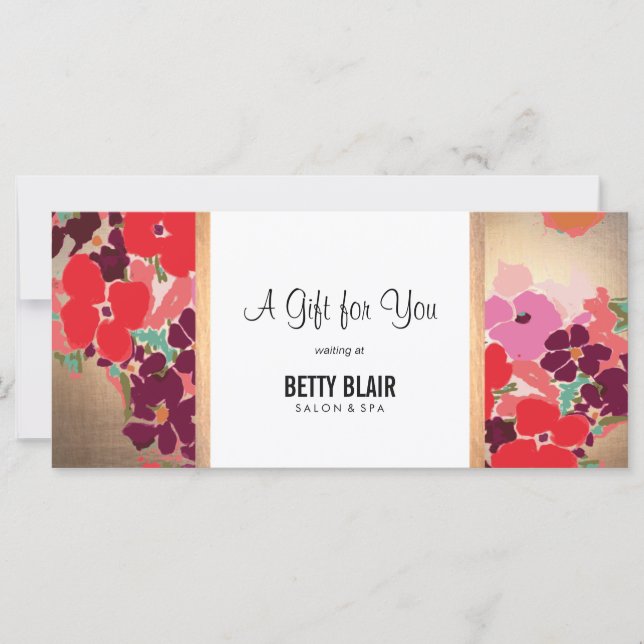 Blumensalon und Geschenkgutschein für Wellness-Cen (Vorderseite)