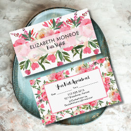 Blumensalon Wasserfarbe Haarstühle Makeup Artist Visitenkarte