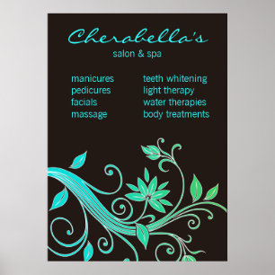 Blumensalon Wellness-Center Poster Trendy Elegant 