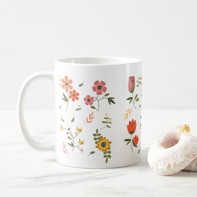 Blumensammlung  kaffeetasse (Mit Donut)