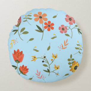 Blumensammlung rundes kissen