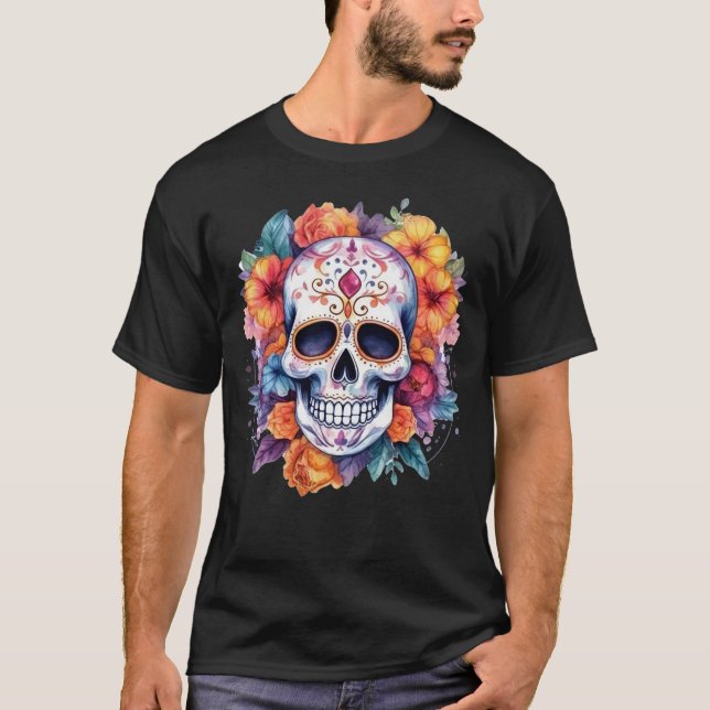 Blumenschädel 14 T-Shirt (Vorderseite)