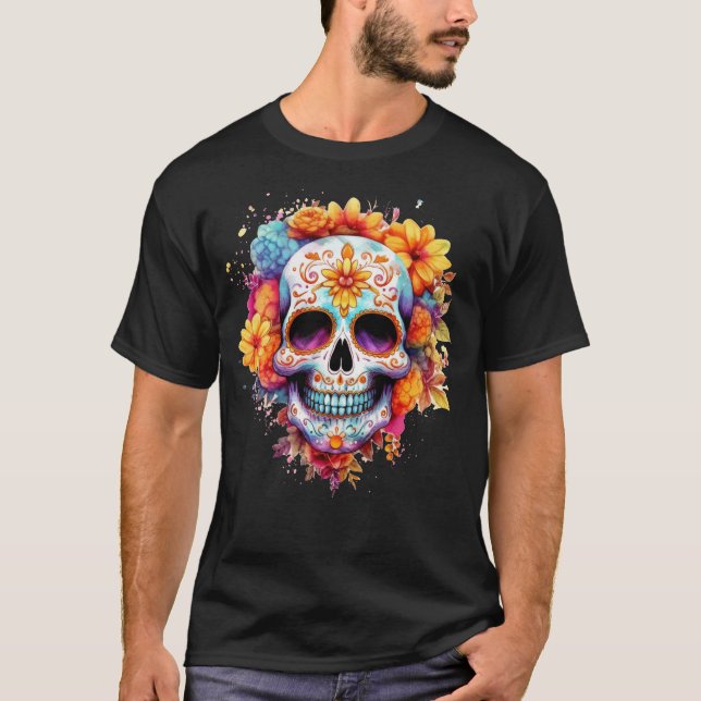 Blumenschädel 19 T-Shirt (Vorderseite)