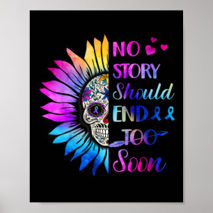 Blumenschädel - Bewusstsein für Selbstmord psychis Poster
