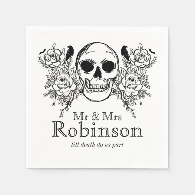 Blumenschädel bis zum Tod stellen wir eine Serviet Serviette (Vorderseite)