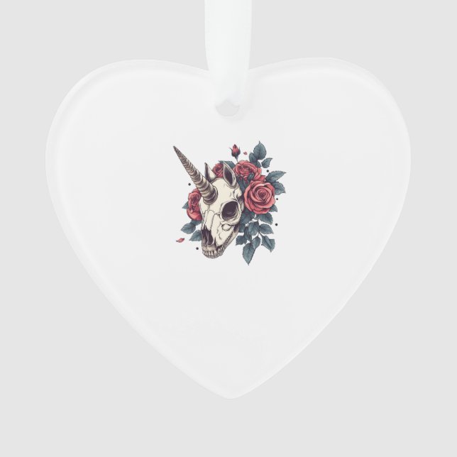 Blumenschädel-Einhorn (1) Ornament (Vorderseite)