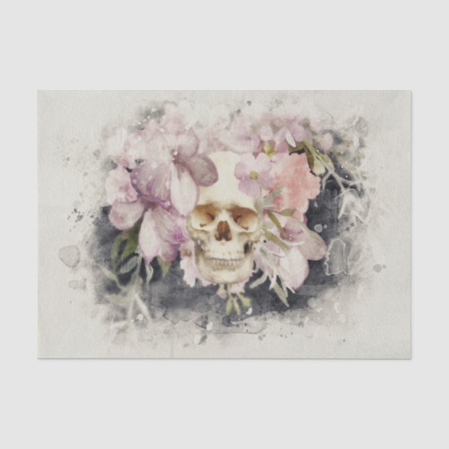 Blumenschädel Entfärbungspapier Seidenpapier (Vorderseite)